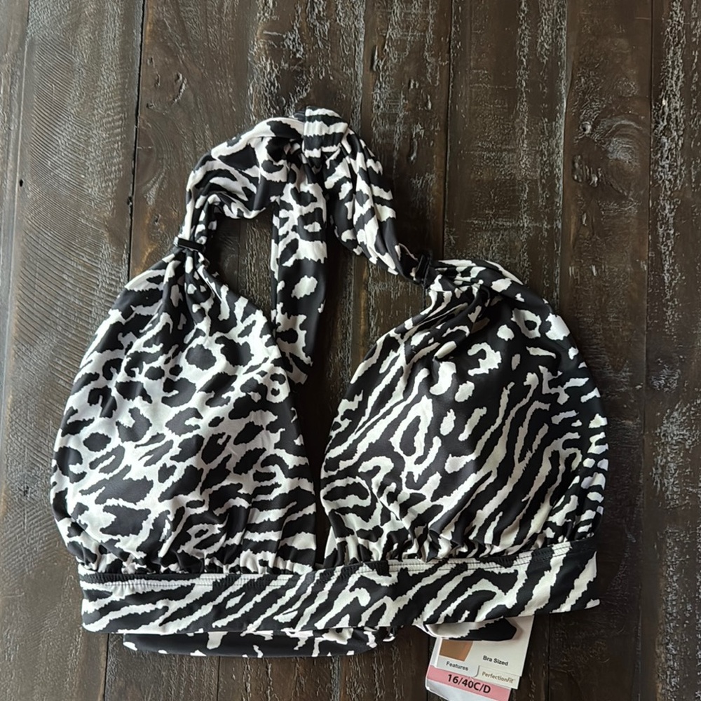 Coco Reef Black and White Bikini Top